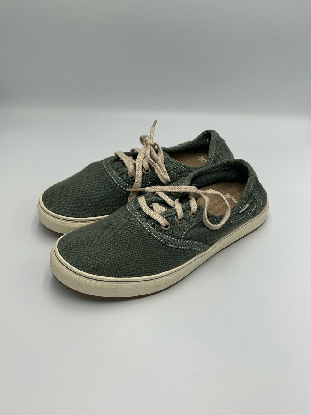 Sanuk Avery Lace Hemp Shoes Slate Women’s Size 7 Lace Up